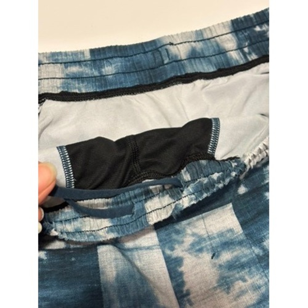 Lululemon Shorts Mens L Blue Tie Dye Patchwork Pace Breaker Lined Athletic 9" - Picture 4 of 9